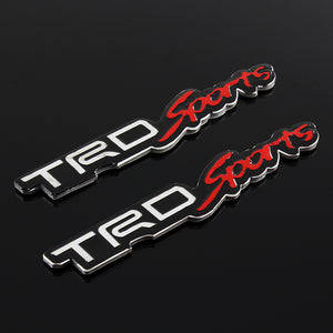 Toyota TRD Sports 3D Aluminum Emblem Decal X2 (12CM)