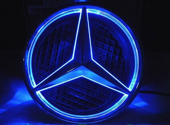 Mercedes Benz Blue Front Grille Star LED Emblem Light For 2005-2013 Illuminated Logo