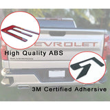 Set of Tailgate Body Letters Black/Red ABS Inserts For 2019-2020 Chevrolet Silverado 1500 2500 3500