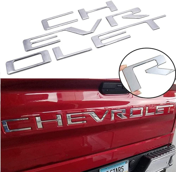Chrome Tailgate Letters ABS Inserts For 2019-2020 Chevrolet Silverado 1500 2500 3500 x1