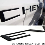 Set of Black Tailgate Body Letters ABS Inserts For 2019-2020 Chevrolet Silverado 1500 2500 3500