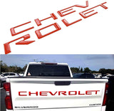 Set of Tailgate Body Letters ABS Inserts Red/Black For 2019-2020 Chevrolet Silverado 1500 2500 3500