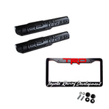TRD OFF ROAD Toyota Tacoma OEM 3D ABS Molded Nameplate Door Emblem Badge with License Plate Frame with Caps