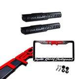 TRD OFF ROAD Toyota Tacoma OEM 3D ABS Molded Nameplate Door Emblem Badge with License Plate Frame with Caps