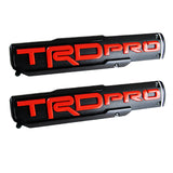 2 pcs TRD PRO 3D ABS Molded Nameplate Toyota Tacoma OEM Door Emblem Sticker Badge