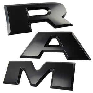 Black Set of RAM 3D Letter Logo Car Tailgate Emblem Badge Sticker for 1500 Rear Trunk 2015 2016 2017 2018