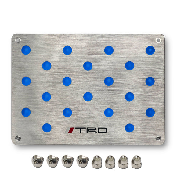 TOYOTA TRD Large Anti-Skid Floor Mat Carpet Foot Pedal Aluminum Plate