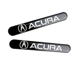 ACURA LOGO Set Black Emblems with Silver Keychain Wheel Tire Valves Air Caps - US SELLER