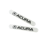 ACURA LOGO Set White Emblems with Black Keychain Wheel Tire Valves Air Caps - US SELLER