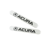 ACURA LOGO Set White Emblems with Silver Keychain Wheel Tire Valves Air Caps - US SELLER