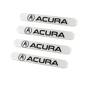 Acura White Car Door Rear Trunk Side Fenders Bumper Badge Scratch Guard Sticker New 4pcs