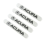 Acura White Car Door Rear Trunk Side Fenders Bumper Badge Scratch Guard Sticker New 4pcs