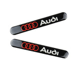 AUDI Set LOGO Black Emblems with Silver Wheel Tire Valves Air Caps Keychain - US SELLER
