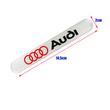 Audi White Car Door Rear Trunk Side Fenders Bumper Badge Scratch Guard Sticker New 2pcs