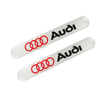 Audi White Car Door Rear Trunk Side Fenders Bumper Badge Scratch Guard Sticker New 2pcs