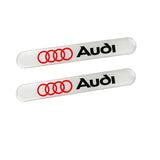 AUDI Set White LOGO Emblems with Black Wheel Tire Valves Air Caps Keychain - US SELLER
