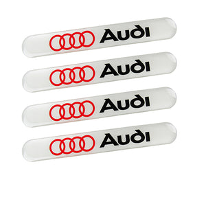Audi White Car Door Rear Trunk Side Fenders Bumper Badge Scratch Guard Sticker New 4pcs