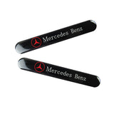 Mercedes-Benz LOGO Set Black Emblems with Silver Wheel Tire Valves Air Caps Keychain - US SELLER