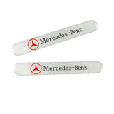 Mercedes-Benz Set White LOGO Emblems with Silver Wheel Tire Valves Air Caps Keychain - US SELLER
