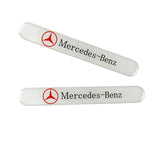 Mercedes-Benz LOGO Set White Emblems with Silver Keychain Wheel Tire Valves Air Caps - US SELLER