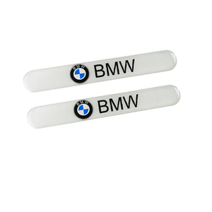 BMW White Car Door Rear Trunk Side Fenders Bumper Badge Scratch Guard Sticker New 2 pcs