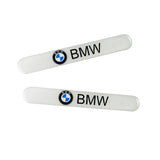 BMW White Car Door Rear Trunk Side Fenders Bumper Badge Scratch Guard Sticker New 2 pcs
