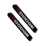DODGE Set LOGO Emblems with Black Tire Wheel Valves Air Caps Keychain - US SELLER