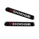 DODGE Set LOGO Emblems with Black Tire Wheel Valves Air Caps Keychain - US SELLER