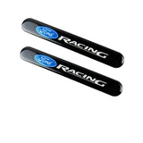 Ford Racing Black Car Door Rear Trunk Side Fenders Bumper Badge Scratch Guard Sticker New 2 pcs