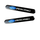 FORD Racing Black LOGO Set Emblems with Wheel Tire Valves Air Caps Keychain - US SELLER