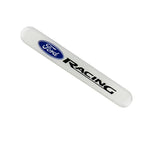 Ford Racing White Car Door Rear Trunk Side Fenders Bumper Badge Scratch Guard Sticker New 4 pcs