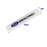 Ford Racing White Car Door Rear Trunk Side Fenders Bumper Badge Scratch Guard Sticker New 4 pcs