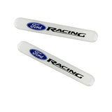 Ford Racing White Car Door Rear Trunk Side Fenders Bumper Badge Scratch Guard Sticker New 4 pcs