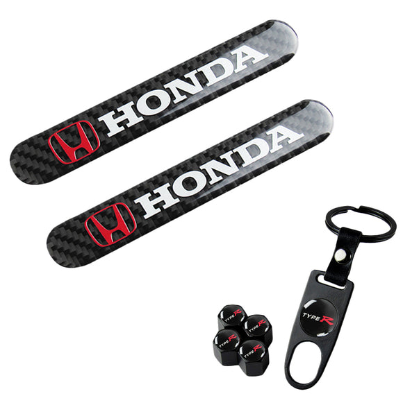 HONDA Set LOGO Emblems with TYPE R Wheel Tire Valves Air Caps Keychain - US SELLER