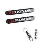 HONDA LOGO Set Emblems with Silver Tire Valves Wheel Air Caps Keychain - US SELLER