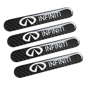 INFINITI Carbon Fiber Car Door Rear Trunk Side Fenders Bumper Badge Scratch Guard Sticker New 4 pcs