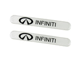 INFINITI White Car Door Rear Trunk Side Fenders Bumper Badge Scratch Guard Sticker New 2 pcs
