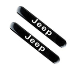 JEEP LOGO Set Emblems with Black Tire Wheel Valves Air Caps Keychain - US SELLER