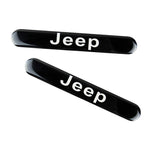 JEEP LOGO Set Emblems with Silver Keychain Wheel Tire Valves Air Caps - US SELLER