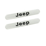 JEEP LOGO Set Emblems with Silver Wheel Tire Valves Air Caps Keychain - US SELLER