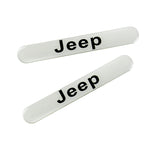 JEEP LOGO Set Emblems with Silver Wheel Tire Valves Air Caps Keychain - US SELLER