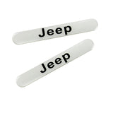 JEEP LOGO Set Emblems with Silver Keychain Tire Wheel Valves Air Caps - US SELLER