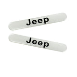 JEEP Set LOGO Emblems with Black Tire Wheel Valves Air Caps Keychain - US SELLER