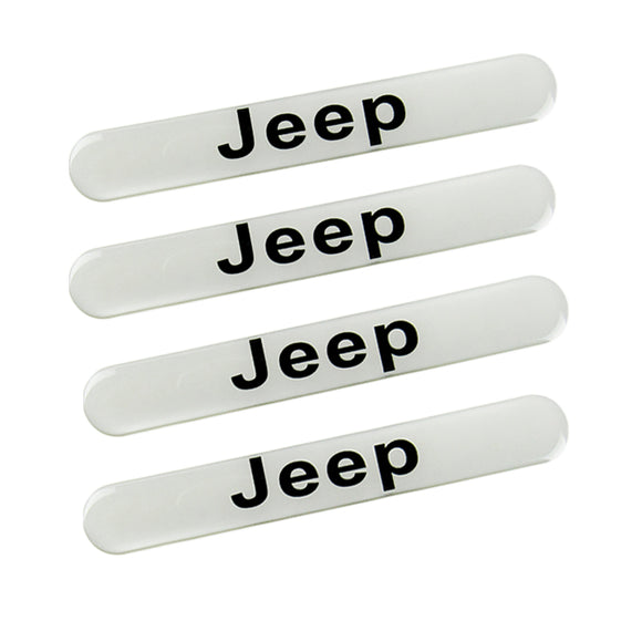 Jeep White Car Door Rear Trunk Side Fenders Bumper Badge Scratch Guard Sticker New 4 pcs