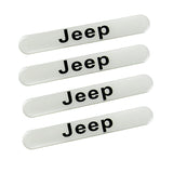 Jeep White Car Door Rear Trunk Side Fenders Bumper Badge Scratch Guard Sticker New 4 pcs