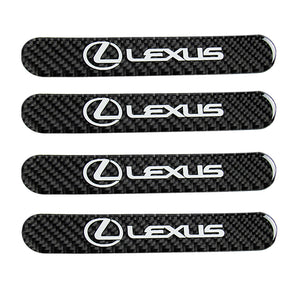 Lexus Carbon Fiber Car Door Rear Trunk Side Fenders Bumper Badge Scratch Guard Sticker New 4 pcs