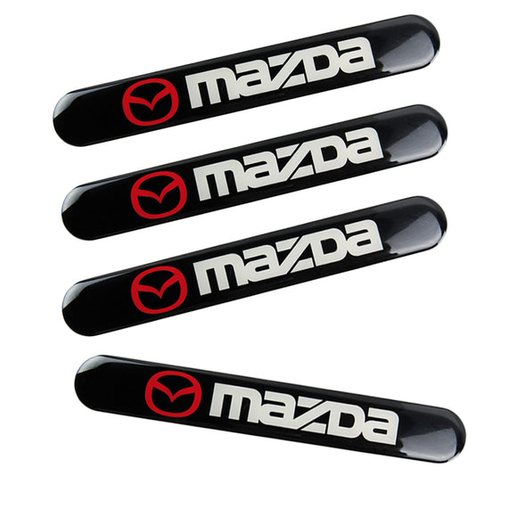 Mazda Black Car Door Rear Trunk Side Fenders Bumper Badge Scratch Guard Sticker New 4 pcs