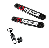 Mazda Set LOGO Emblems with Black Wheel Tire Valves Air Caps Keychain - US SELLER