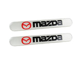 Mazda White Car Door Rear Trunk Side Fenders Bumper Badge Scratch Guard Sticker New 2 pcs