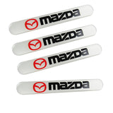Mazda White Car Door Rear Trunk Side Fenders Bumper Badge Scratch Guard Sticker New 4 pcs